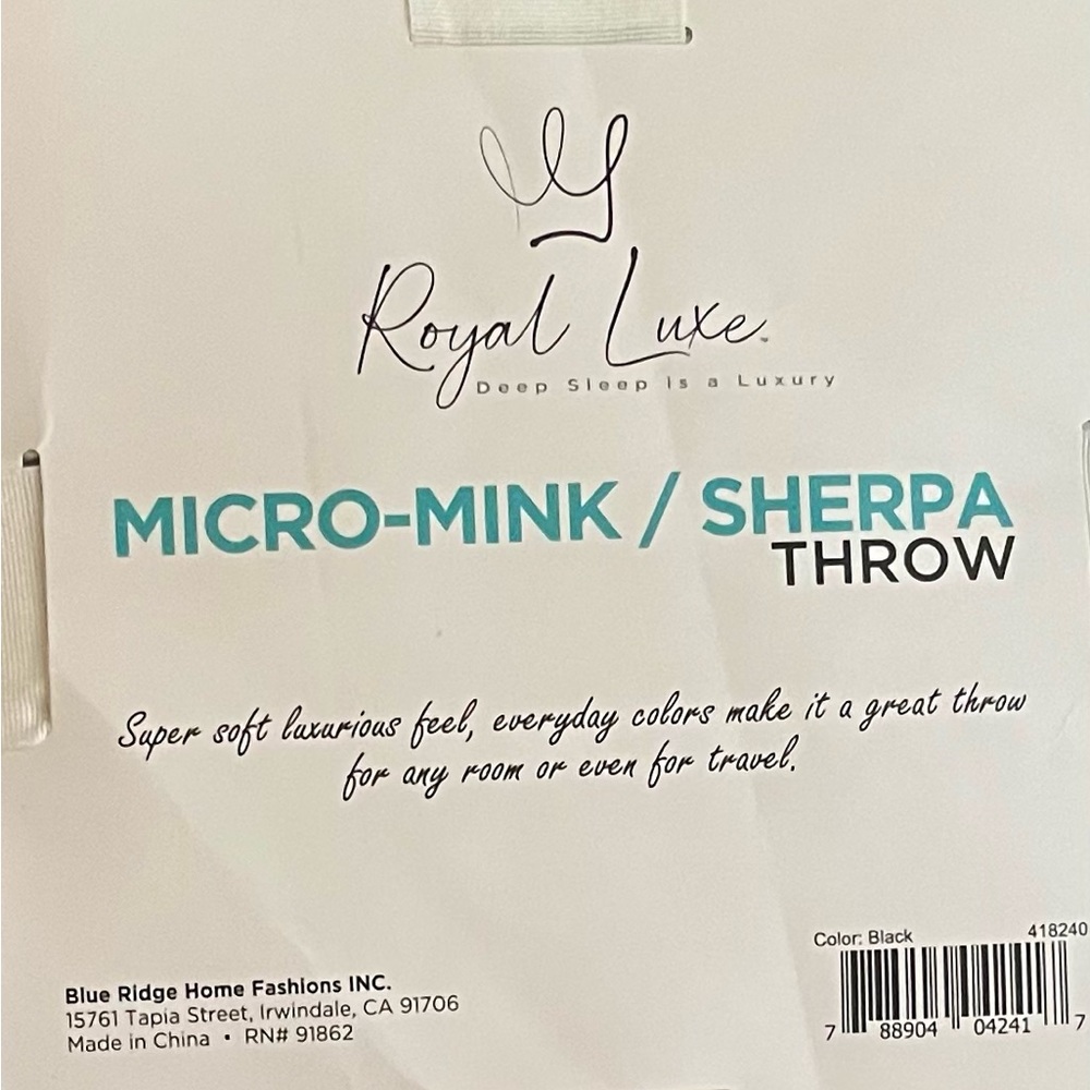 Royal Luxe Micro-Mink Sherpa Throw